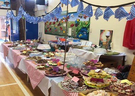 Cake stall at a Friends of St Nicholas event